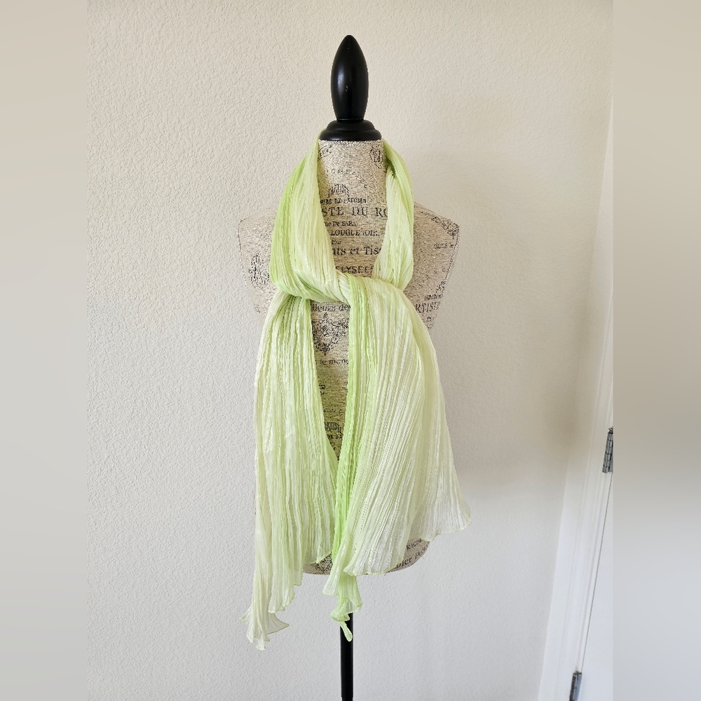 Accessory Street Lime Green Accordion Pleat Lightweight Scarf Wrap